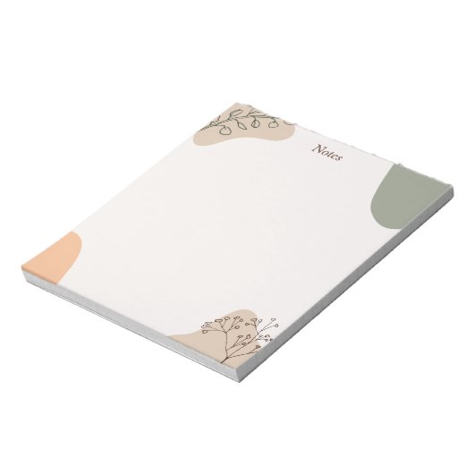 Modern Boho Abstrakt Botanische Linie Art Pastell  Notizblock (Rotiert)