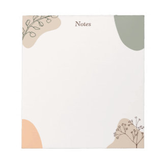 Modern Boho Abstrakt Botanische Linie Art Pastell Notizblock