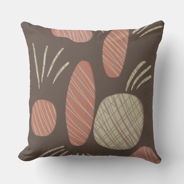 Modern Boho Abstrakt Boulder Stones Kissen (Vorderseite)