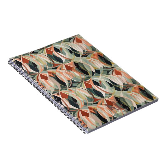 Modern Boho Abstrakt | Monogram Notebook Journal Notizblock (Rechte Seite)