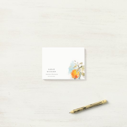 Modern Boho Abstrakt Sketchy Orange Garden Post-it Klebezettel (Auf Schreibtisch)