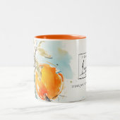 Modern-Boho-Abstrakt-Sketchy-Orange-Logo Zweifarbige Tasse (Mittel)