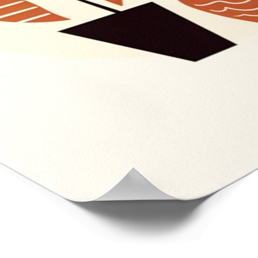 Modern Boho Abstrakt Terracotta Decorative Vase Poster (Ecke)