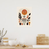 Modern Boho Abstrakt Terracotta Decorative Vase Poster (Küche)