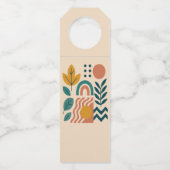 Modern Boho Abstrakte Natur Flaschenanhänger (Vorderseite)