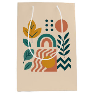 Modern Boho Abstrakte Natur Mittlere Geschenktüte