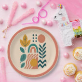 Modern Boho Abstrakte Natur Pappteller (Party)