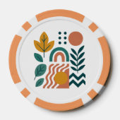 Modern Boho Abstrakte Natur Pokerchips (Rückseite)