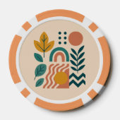 Modern Boho Abstrakte Natur Pokerchips (Rückseite)