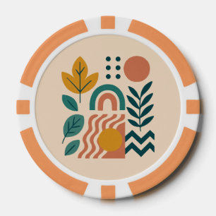Modern Boho Abstrakte Natur Pokerchips