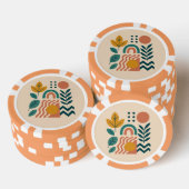 Modern Boho Abstrakte Natur Pokerchips (Stapel)
