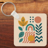 Modern Boho Abstrakte Natur Schlüsselanhänger (Vorderseite)