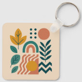Modern Boho Abstrakte Natur Schlüsselanhänger (Rückseite)
