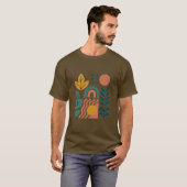 Modern Boho Abstrakte Natur T-Shirt (Vorne ganz)