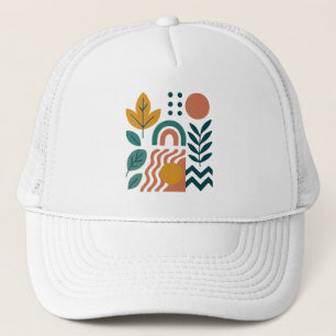 Modern Boho Abstrakte Natur Truckerkappe