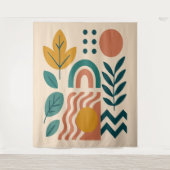 Modern Boho Abstrakte Natur Wandteppich (Vorderseite)