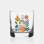 Modern Boho Abstrakte Natur Whiskyglas (Rückseite)