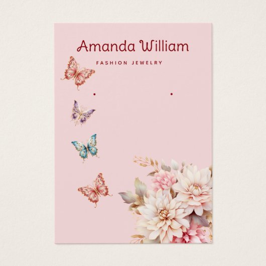 Modern Boho Aquarellblume Ohrkarte (Vorderseite)