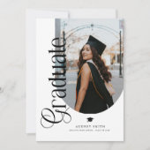 Modern Boho Arch 2 Photos Graduation Einladung (Vorderseite)