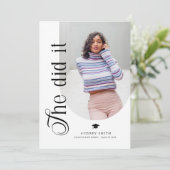 Modern Boho Arch 2 Photos Graduation Einladung (Stehend Vorderseite)