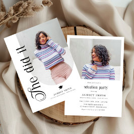 Modern Boho Arch 2 Photos Graduation Einladung