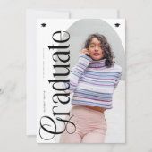 Modern Boho Arch 2 Photos Graduation Einladung (Vorderseite)