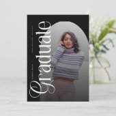 Modern Boho Arch 2 Photos Graduation Einladung (Stehend Vorderseite)