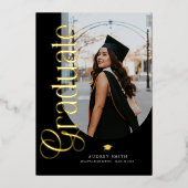 Modern Boho Arch 2 Photos Graduation Folieneinladung (Vorderseite)