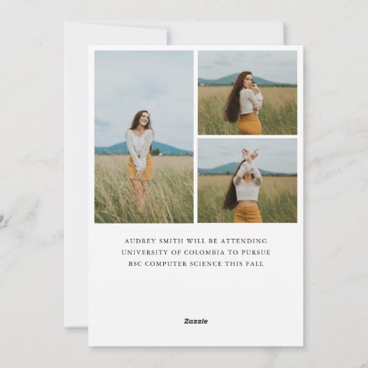 Modern Boho Arch 4 Fotos Abschluss Ankündigung (Rückseite)