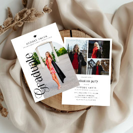 Modern Boho Arch 4 Photos Graduation Einladung