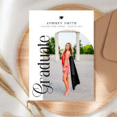 Modern Boho Arch 4 Photos Graduation Einladung