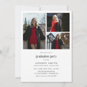 Modern Boho Arch 4 Photos Graduation Einladung (Rückseite)