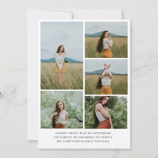 Modern Boho Arch 6 Fotos Abschluss Ankündigung (Rückseite)