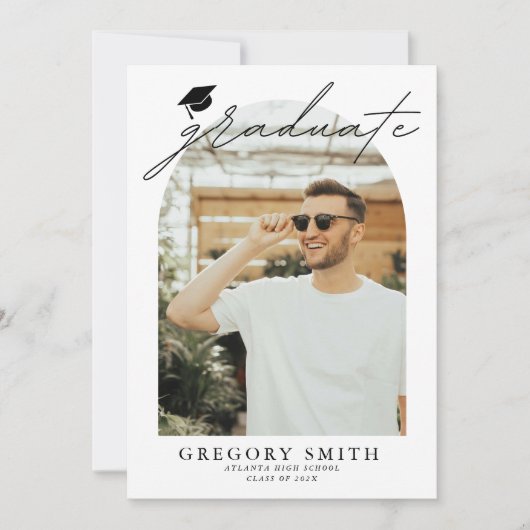 Modern Boho Arch 6 Fotos Abschluss Ankündigung (Vorderseite)