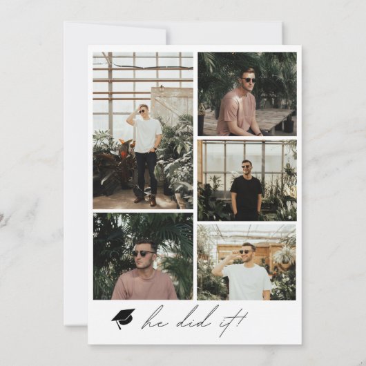 Modern Boho Arch 6 Fotos Abschluss Ankündigung (Rückseite)