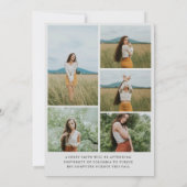 Modern Boho Arch 6 Photos Graduation Announcement Einladung (Rückseite)