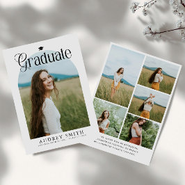 Modern Boho Arch 6 Photos Graduation Announcement Einladung