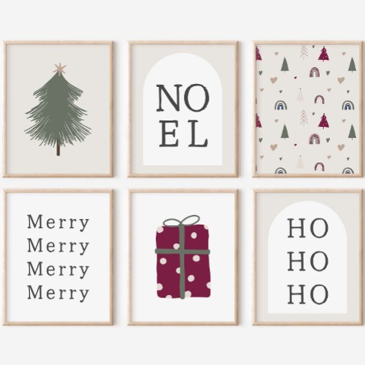 Modern Boho Arch | Beige HO HO Wall Art Print Poster