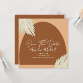 Modern Boho Arch Bio Shape Pampa Save the Date Karte (Vorderseite/Rückseite Beispiel)