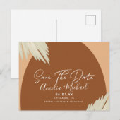 Modern Boho Arch Bio Shape Pampa Save the Date Postkarte (Vorne/Hinten)