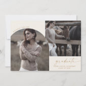 Modern Boho Arch Cream Graduate 3 Foto Abschluss Ankündigung (Vorderseite)