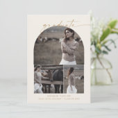 Modern Boho Arch | Cream Graduate Foto Collage Ankündigung (Stehend Vorderseite)
