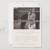 Modern Boho Arch | Cream Graduate Foto Collage Ankündigung (Rückseite)