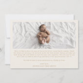 Modern Boho Arch | Cream Hello Baby 3 Foto Birth Ankündigung (Rückseite)