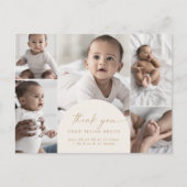 Modern Boho Arch Cream Multi-Foto Vielen Dank, das Ankündigungspostkarte (Vorderseite)