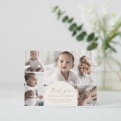 Modern Boho Arch Cream Multi-Foto Vielen Dank, das Ankündigungspostkarte (Stehend Vorderseite)