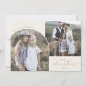 Modern Boho Arch | Creme 3 Foto Frohe Weihnachten (Vorderseite)