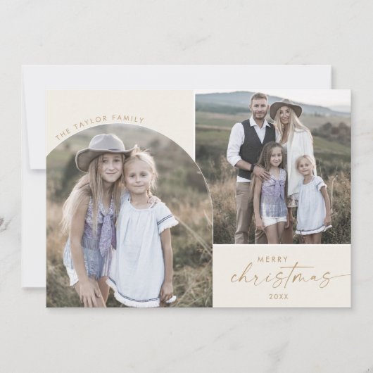 Modern Boho Arch | Creme 3 Fotos Weihnachten (Vorderseite)