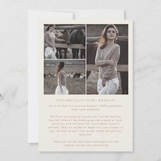 Modern Boho Arch Creme Sie tat es Foto Abschluss Ankündigung (Rückseite)