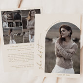 Modern Boho Arch Creme Sie tat es Foto Abschluss Ankündigung